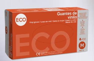 Guantes de vinilo sin polvo 100u ECO
