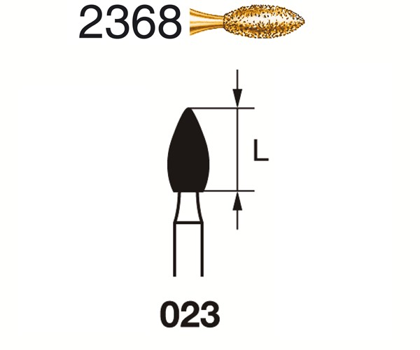 Fresa diamante turbina Fig.2368 cal.023 S2000 - Komet 5u