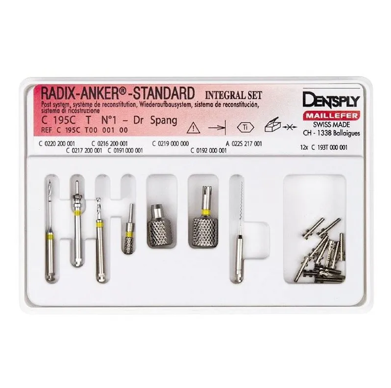 Radix Anker titanio KIT 12u y 7 accesorios Dentsply Sirona