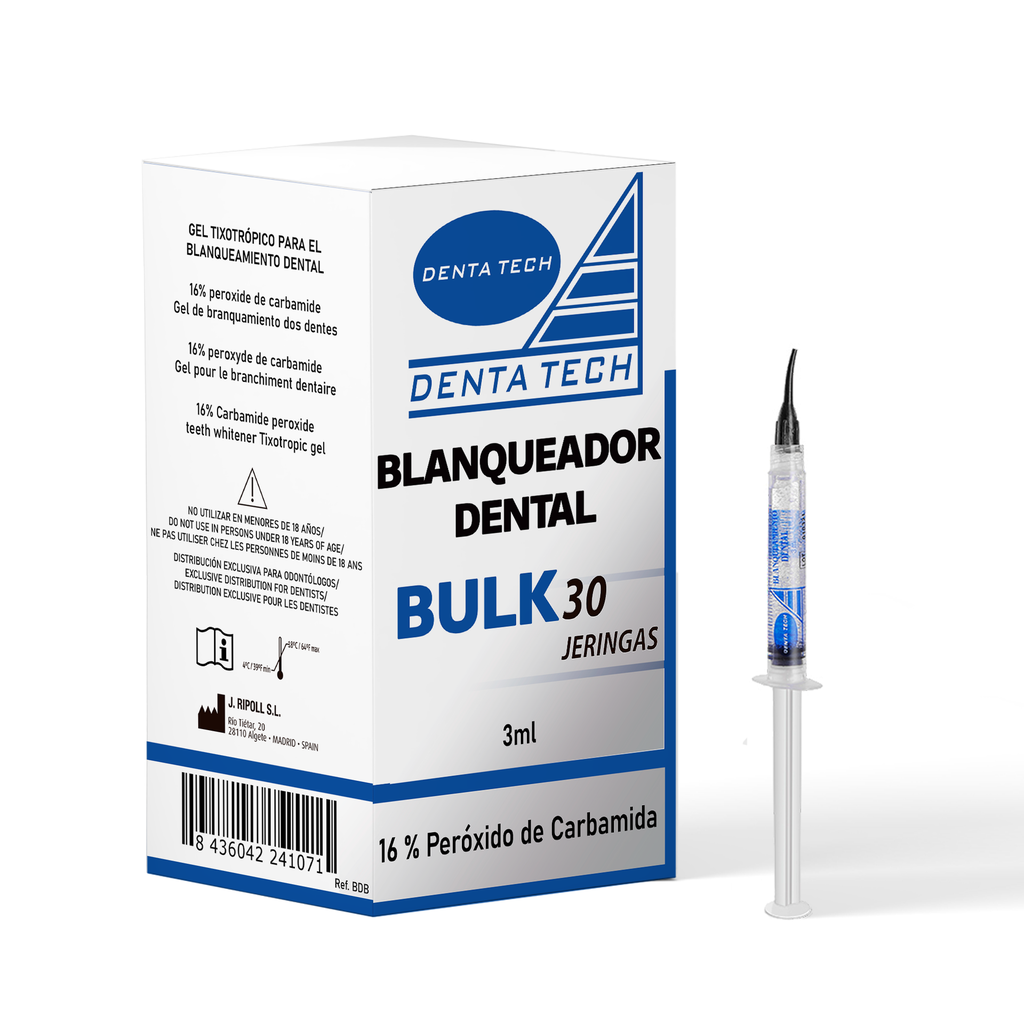 Blanqueador dental Dentatech 16% Bulk 30 jeringas Dentaflux