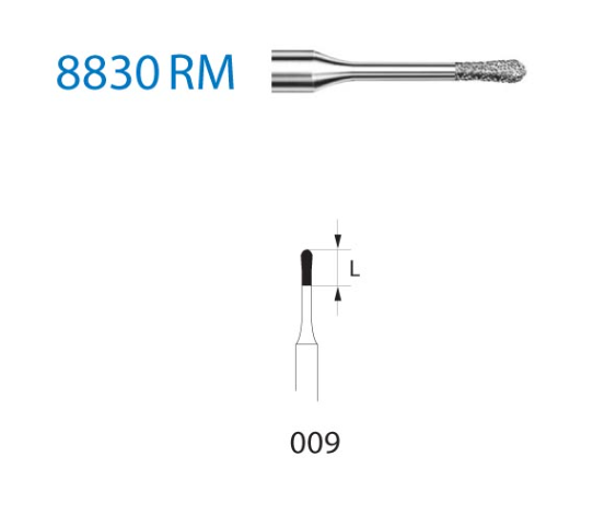 Fresa diamante turbina Fig.8830RM314 cal.009 - Komet 5u