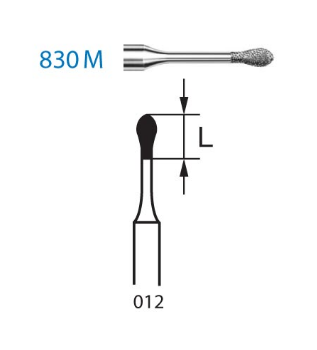 Fresa diamante turbina Fig.830M314 cal.012 - Komet 5u