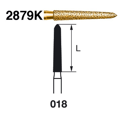 Fresa diamante turbina Fig.2879K314 cal.018 S2000 - Komet 5u