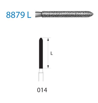 Fresa diamante turbina Fig.8879L314 cal.014 - Komet 5u