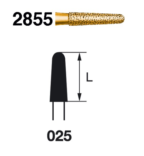 Fresa diamante turbina Fig.2855314 cal.025 S2000 - Komet 5u