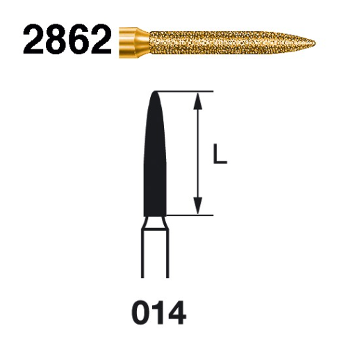 Fresa diamante turbina Fig.2862314 cal.014 S2000 - Komet 5u