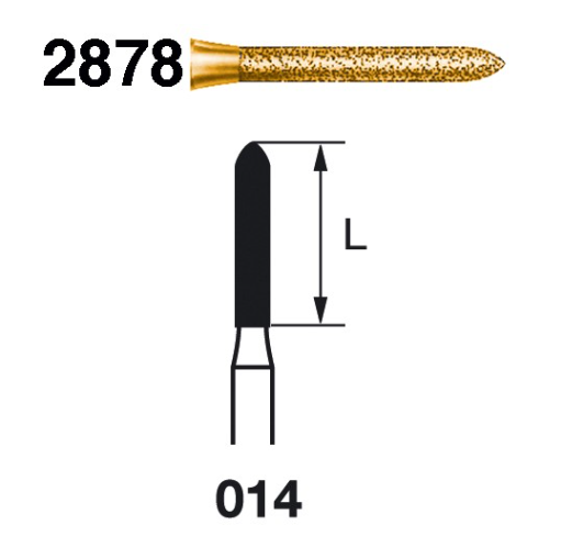 Fresa diamante turbina Fig.2878314 cal.014 S2000 - Komet 5u