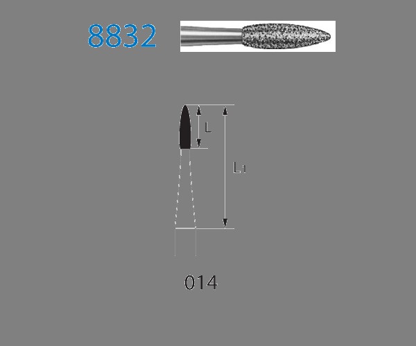 Fresa diamante contra-ángulo Fig.8832204 cal.014 - Komet 5u