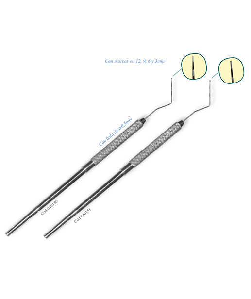 Sonda calibrada con bola periodontal