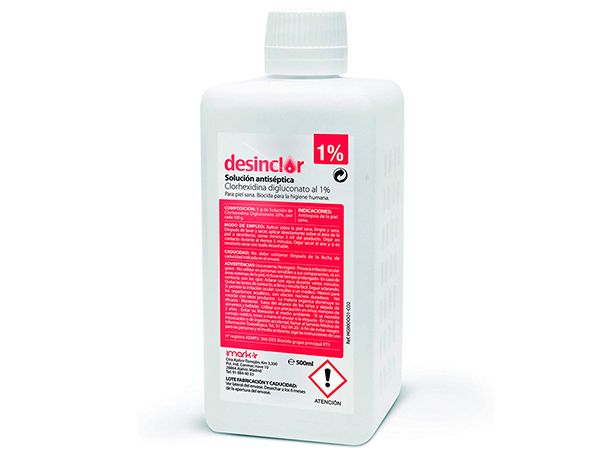 Desinclor solución acuosa color rosáceo 1% 500 ml