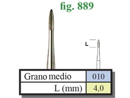 [889010] Fresa diamantada Fig.889 grano medio cal. 010 - Edenta 5u