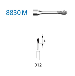 [8830M.314.012] Fresa diamante turbina Fig.8830M314 cal.012 - Komet 5u