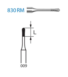 [830RM.313.009] Fresa diamante turbina Fig.830RM313 cal.009 - Komet 5u