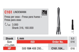 [C161.104.016] Fresas Lindemann Quirúrgicas de Acero HP 1u EDENTA