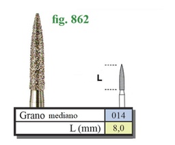 [30A] Fresas diamantadas Fig.862 grano medio 014 - Edenta 5u